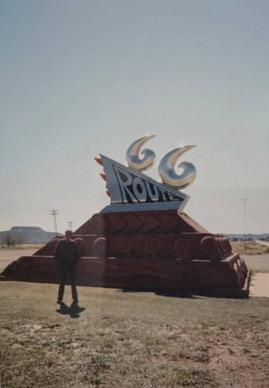 Route 66 monument sign